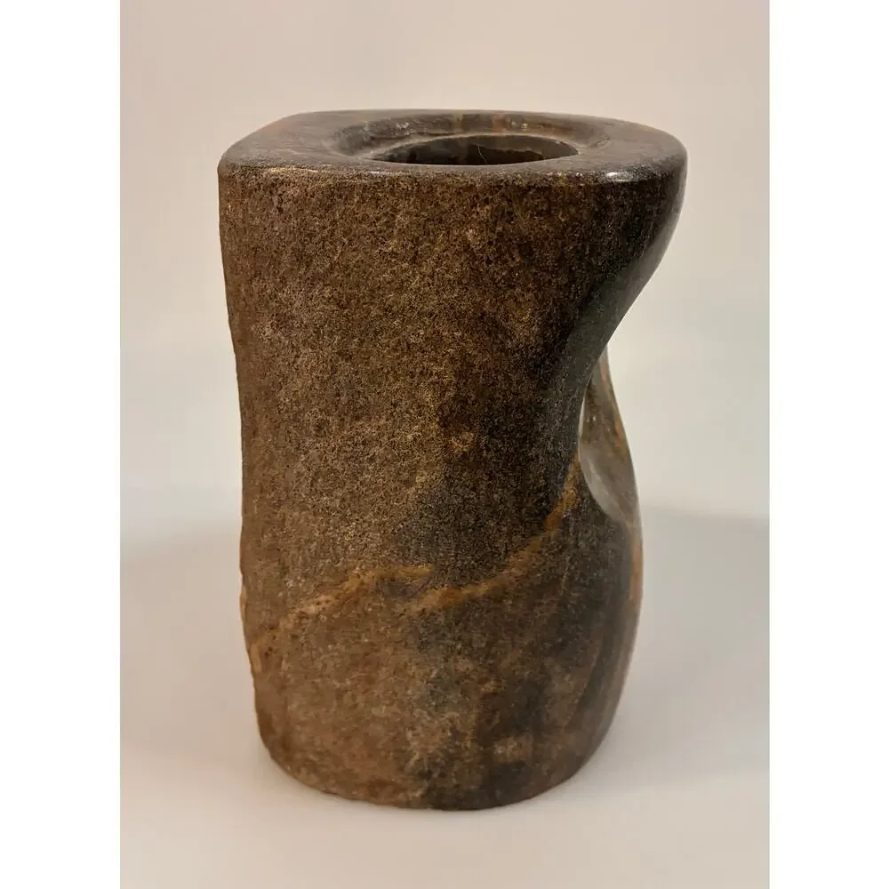 Large Heavy Petrified Wood Candle Holder Raw Bark 10lb+
